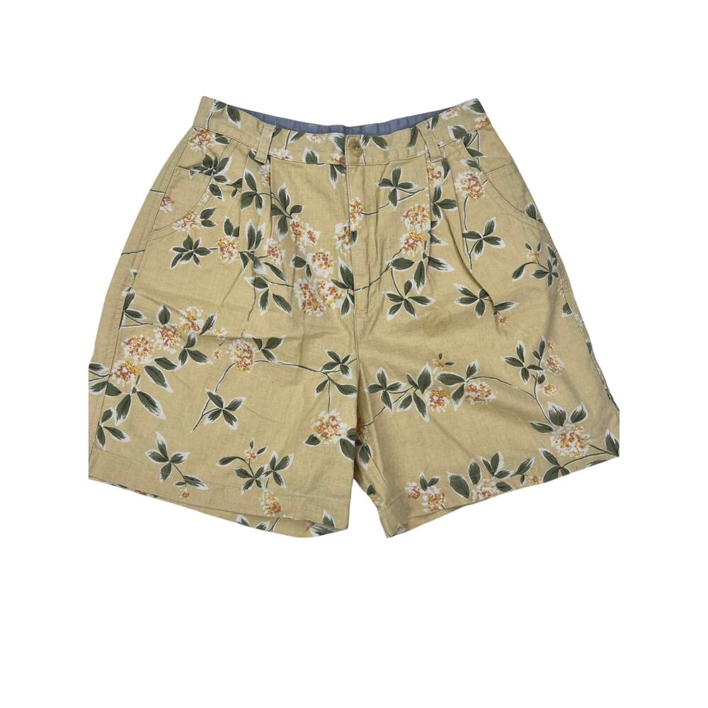 Vintage Gloria Vanderbilt Linen Floral Shorts Size 12